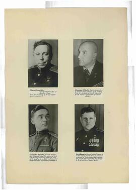 Selección de Fotografías de Ingenieros Soviéticos: Semyon Alekseyevich Lavochkin (1900-1960), Alexander Alexandrovich Mikulin (1895-1985), Alexander Sergeyevich Yakovlev (1906-1989), Yuri Yevgenevich Maksarev (1903-1990), c. 1945