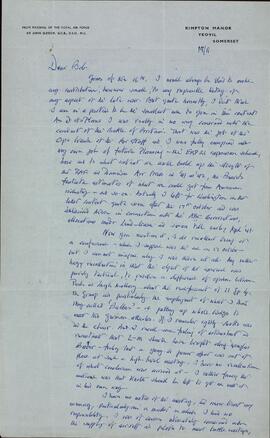 Slessor, John. Carta a Robert Wright, 19 noviembre