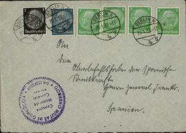 Colección Francisco Franco. Correo alemán con la censura militar de Correos. Berlín, 20 enero 1939