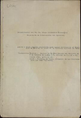Documentación s/ Muñoz - Cobo, Diego: "Comandante de Intervención del Ejército". 1950-51
