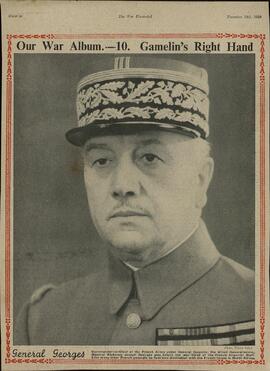 The war illustrated, Nº 10. "Nuestro álbum de Guerra: La mano derecha de Gamelin, General Georges". 18 noviembre 1939