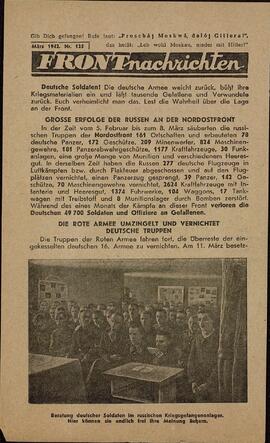 "Noticias del frente". Marzo 1942. Nr. 125