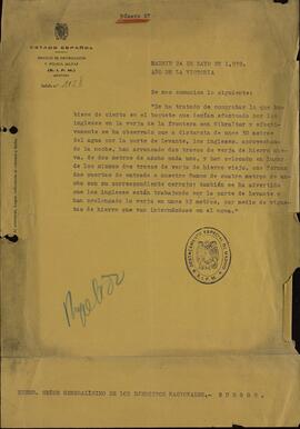 Servicio de información y policía militar. Gibraltar, ampliación de la verja inglesa. 24 de mayo de 1939.