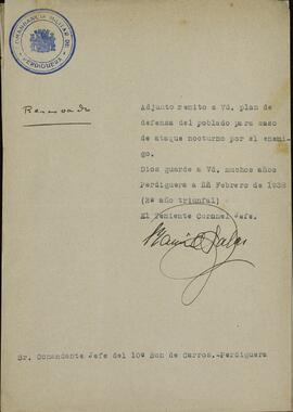 Salas?, Manuel? Plan de defensa de Perdiguera. 11 febrero 1938 (Guerra Civil).