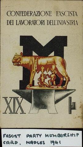"Confederación fascista de los trabajadores de la industria. Nápoles 1941"