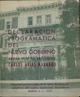 Declaración programática del nuevo gobierno
