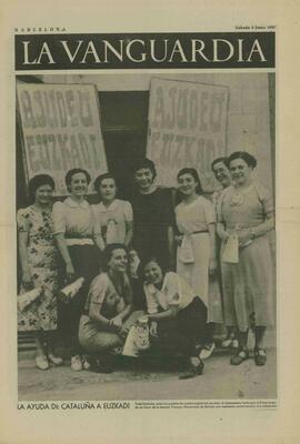 La Vanguardia. "La ayuda de Cataluña a Euskadi". 5 junio 1937