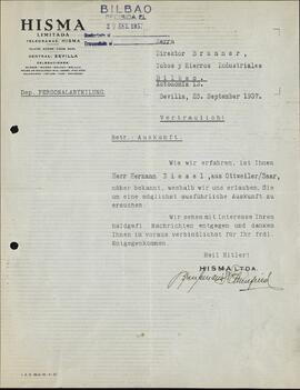 Hisma Limitada. Sevilla, 25 septiembre 1937