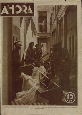 Ahora. "Las ruinas del Colegio de Maravillas, ocupadas por las fuerzas del Ejército". Madrid, miércoles, 31 Mayo 1931