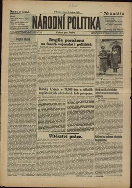 Národní Politika. "La celebración del héroe". 17 de marzo de 1942