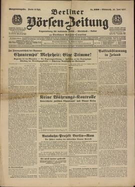 Periódico de la bolsa de Berlín. Berlín, 30 junio 1937
