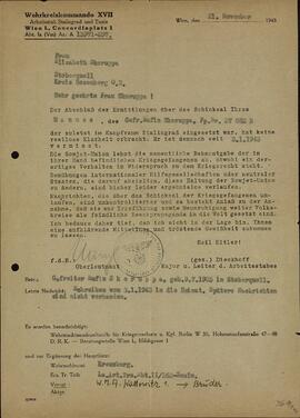 Skoruppa, Elisabeth. "Comando de defensa XVII". Viena, 21 noviembre 1943