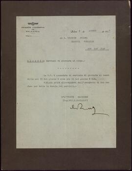 Aviación legionaria de Baleares. Firmado por el Capitán piloto S. Rambaldy. 3 agosto 1937