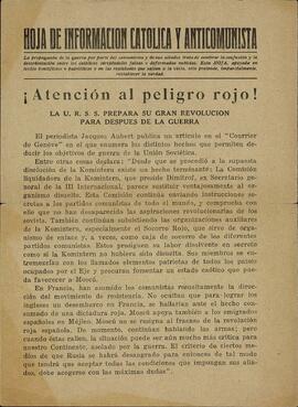 Hoja de Información Católica y Anticomunista: "¡Atención al peligro rojo!"