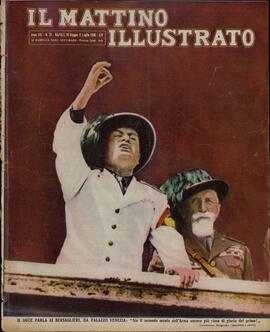 Il Mattino Ilustrato. "El Duce habla a los Bersaglieri en el Palazzo Venezia". 29 de junio-6 de julio de 1936.