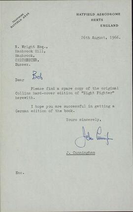 Cunningham, John. "Carta a Robert Wright". 26 agosto 1966
