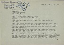 "Oficina del Registro Civil de Berlín. Emil Syrow". Berlín, 11 mayo 1954