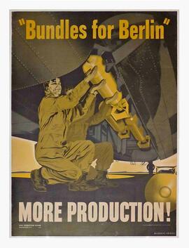 War Production Board / U.S. Government Printing Office: "Bombas para Berlín / Más producción". 1942