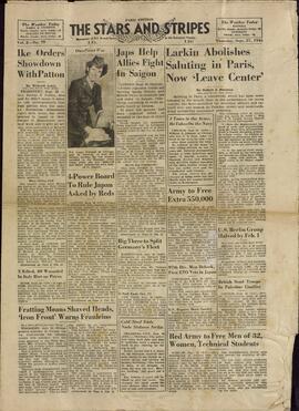"The Star and Stripes", París, Jueves 27 de Septiembre de 1945. "Las órdenes de Ike le enfrentan con Patton."
