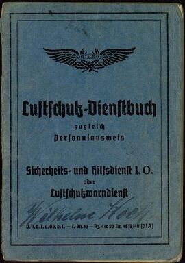 Wilhelm Koch." Cartilla de jubilados de la defensa antiaérea. 16 julio 1941"