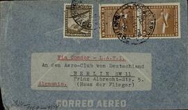 Sobre enviado desde Santiago de Chile a Alemania "vía Condor - L.A.T.I.". 11 febrero 1941