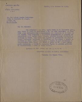 Vapor Uruguay. Sancho Contreras, Eduardo. Carta a Rafael Sancho Contreras, conde de Montalvo (hermano). Madrid, 4 febrero 1943