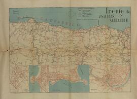 Mapa guerra civil. Frente de Asturias y de Santander. Serie A
