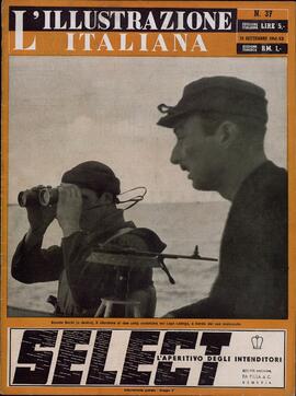 L'Illustrazione Italiana, Nº52. "Infantería de la Armada italiana en Rudia tras la primera nevada en el frente del Don". 27 de diciembre de 1942