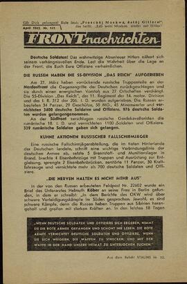 "Noticias del frente". Abril 1942. Nr. 141