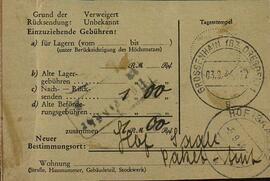 Tarjeta de envío postal Alemania. 27 agosto 1944
