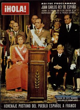 Hola. "Homenaje póstumo del pueblo español a Franco / Proclamación de Juan Carlos como Rey de España" (edición extraordinaria).