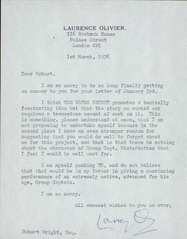 Olivier, Laurence. "Querido Robert. El ultra secreto". 1 marzo 1976