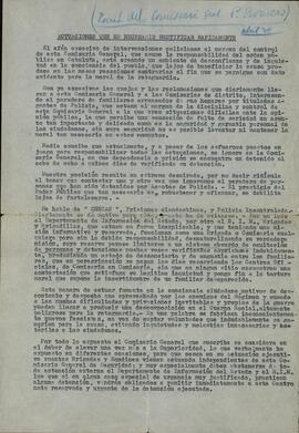 Escrito de 4 páginas del Comisario General P. Romero, del Gobierno de la República, en el que informa a la superioridad de los desmanes del SIM (Servicio de Información Militar), concretamente el asesinato en Igualada del soldado José Molins Salallesera y otras actuaciones sanguinarias. Abril de 1938. ((Guerra Civil. Acciones del SIM).