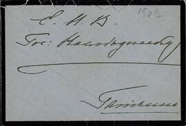 Carta y Sobre de la Zarina Alexandra Feodorovna al Gran Duque Mikhail. Copenhague, 3 noviembre 1902