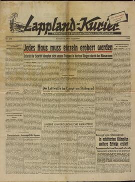 "Lappland-Kurier: Periódico para los soldados alemanes en Norte de Finlandia". Sonnabend, 19 septiembre 1942