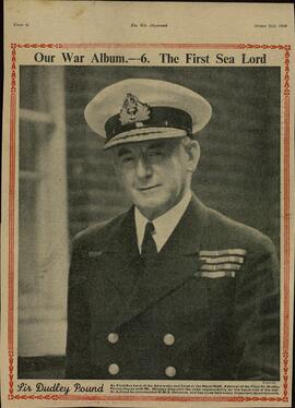 The war illustrated, Nº 6 "Nuestro album de guerra: El Primer Señor del Mar, Sir Dudley Pound". 21 octubre 1939