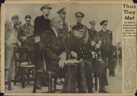 Roosevelt y Churchill en la Conferencia del Atlántico. Diario de Nueva York, 15 agosto 1941. "Así fue el encuentro"