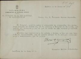 Carta del Coronel Emilio Rodríguez Tarduchy al Coronel Fernando Moreno Calderón, felicitándolo por su ascenso a General. Madrid, 19 de Junio de 1942