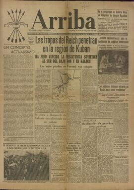 Arriba. Órgano de la F.E.T. y de las J.O.N.S. 30 Julio 1942