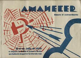 "Amanecer. Semanario de FET y de las JONS", Nº 37. Melilla, 17 de Julio de 1937