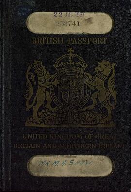 Shaw, Maurice Albert. Pasaporte británico, n.º: 258741