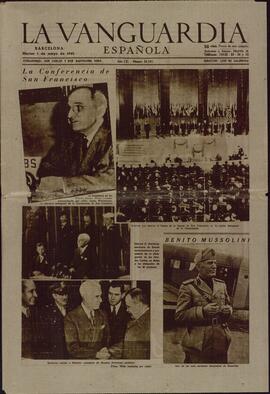 La Vanguardia, "La Conferencia de San Francisco", 1 mayo 1945