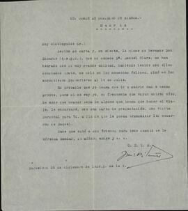 Vapor Uruguay. Sancho Contreras, Eduardo. Carta a Rafael Sancho (hermano). Barcelona, 26 diciembre 1939