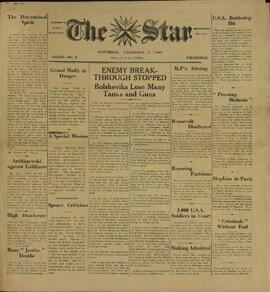 The Star, el Periódico más Antiguo de Guernsey. 3 Febrero 1945. "Detenido el gran avance enemigo."