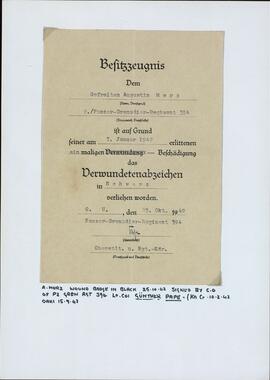 Pape, Günter. "Diploma para Augustin Merz". 25 octubre 1942