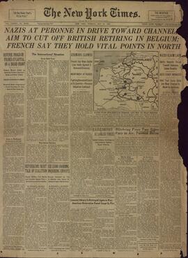 The New York Times. 21 mayo 1940. "Nazis en Peronne en marcha hacia el Canal."