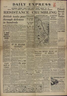 "Daily Express", 28 de Febrero de 1945, "Resistencia Tambaleante".