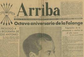 Arriba, Órgano de Falange Española Tradicionalista y de las JONS, "Octavo Aniversario de la Falange", 29 de Octubre de 1941.