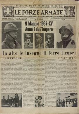 Le Forze Armate. "9 Mayo 1937-XV. Año I del Imperio". Viernes 7 Mayo 1937