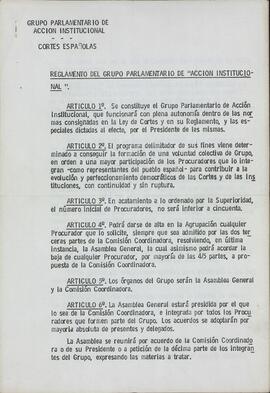 Grupo parlamentario Acción Institucional. Madrid, febrero - marzo 1976
